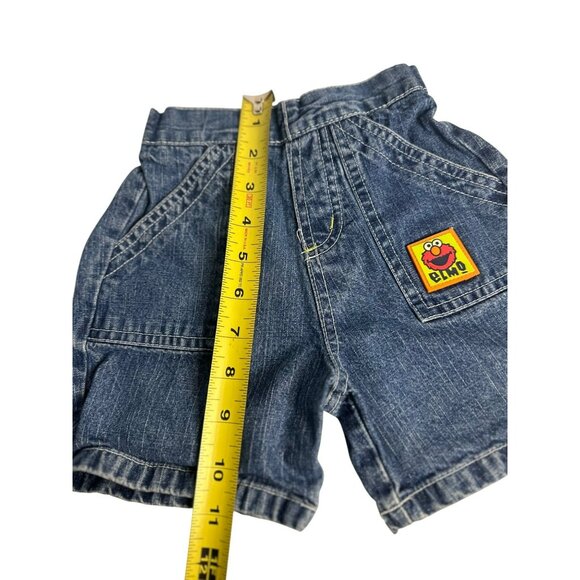 Vintage Sesame-Street Elmo Denim Shorts Toddler 18M Jean Shorts with Elmo Patch - Picture 6 of 7